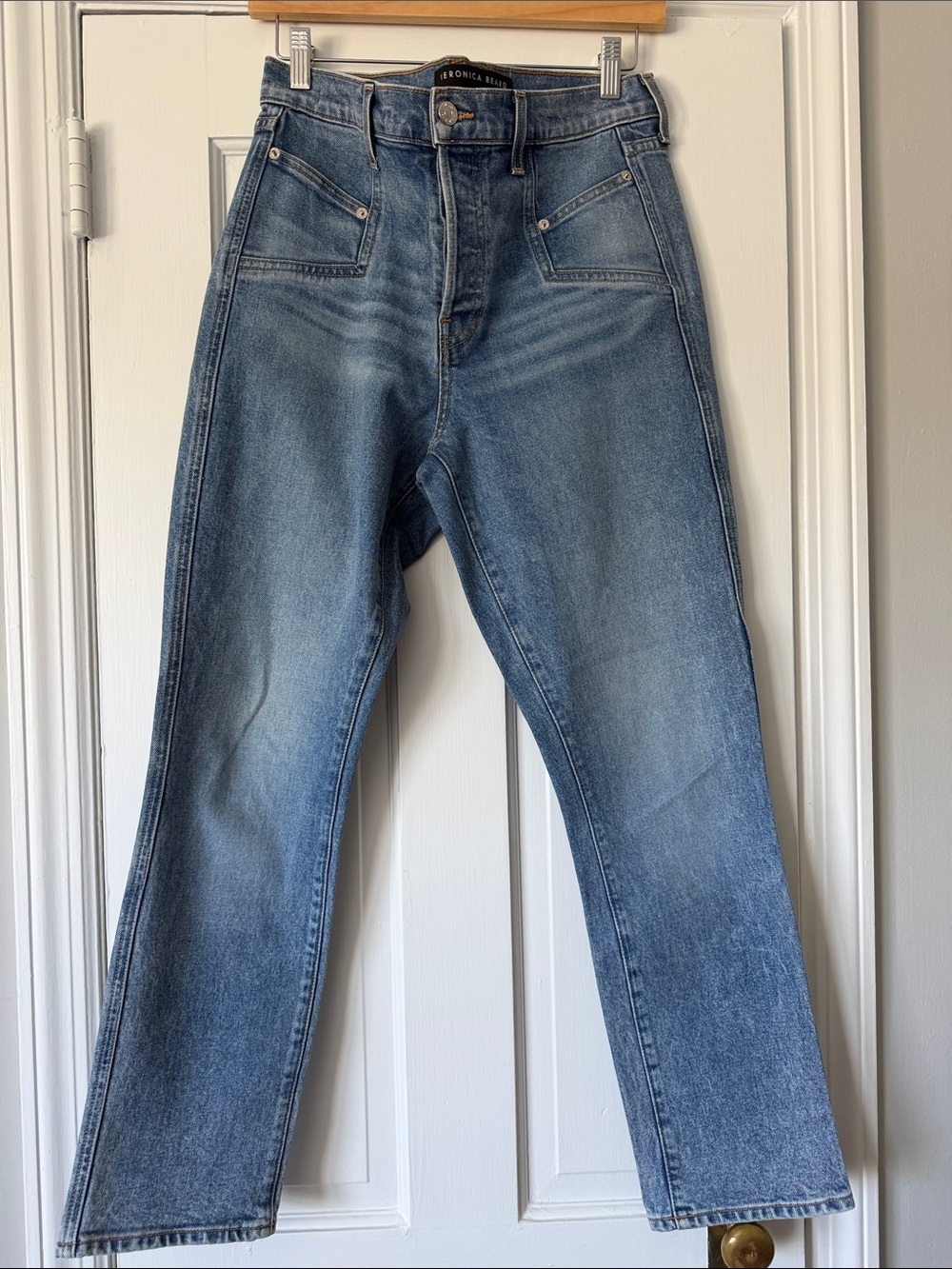 Veronica Beard Ryleigh High-Rise Slim Straight Jeans Size 28/6 Button Fly - Picture 2 of 10